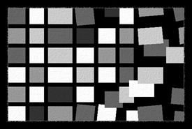Абстрактный грязезащитный коврик Modemo 200273 0.5х0.8 квадраты серо белые