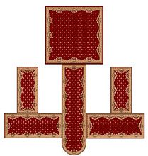 Декоративный ковровая композиция в храм красно-бордовая 41812-04