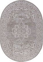 Ковер с бахромой NOVA-A 04089A CREAM HB / LIGHT GRI HB Овал