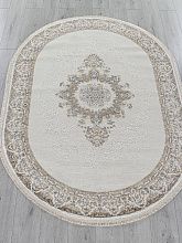 Ковер бежевый MOSSO 27236A CREAM / NAVY Овал