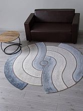 Круглый ковер в спальню SAFIR 00836T GREY / BLUE Круг
