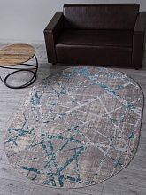 Ковер в гостиную бирюзовый LIMAN F478 GRAY-BLUE Овал