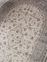 Пушистый круглый ковер VALENCIA DELUXE F014 CREAM-L.BLUE Овал