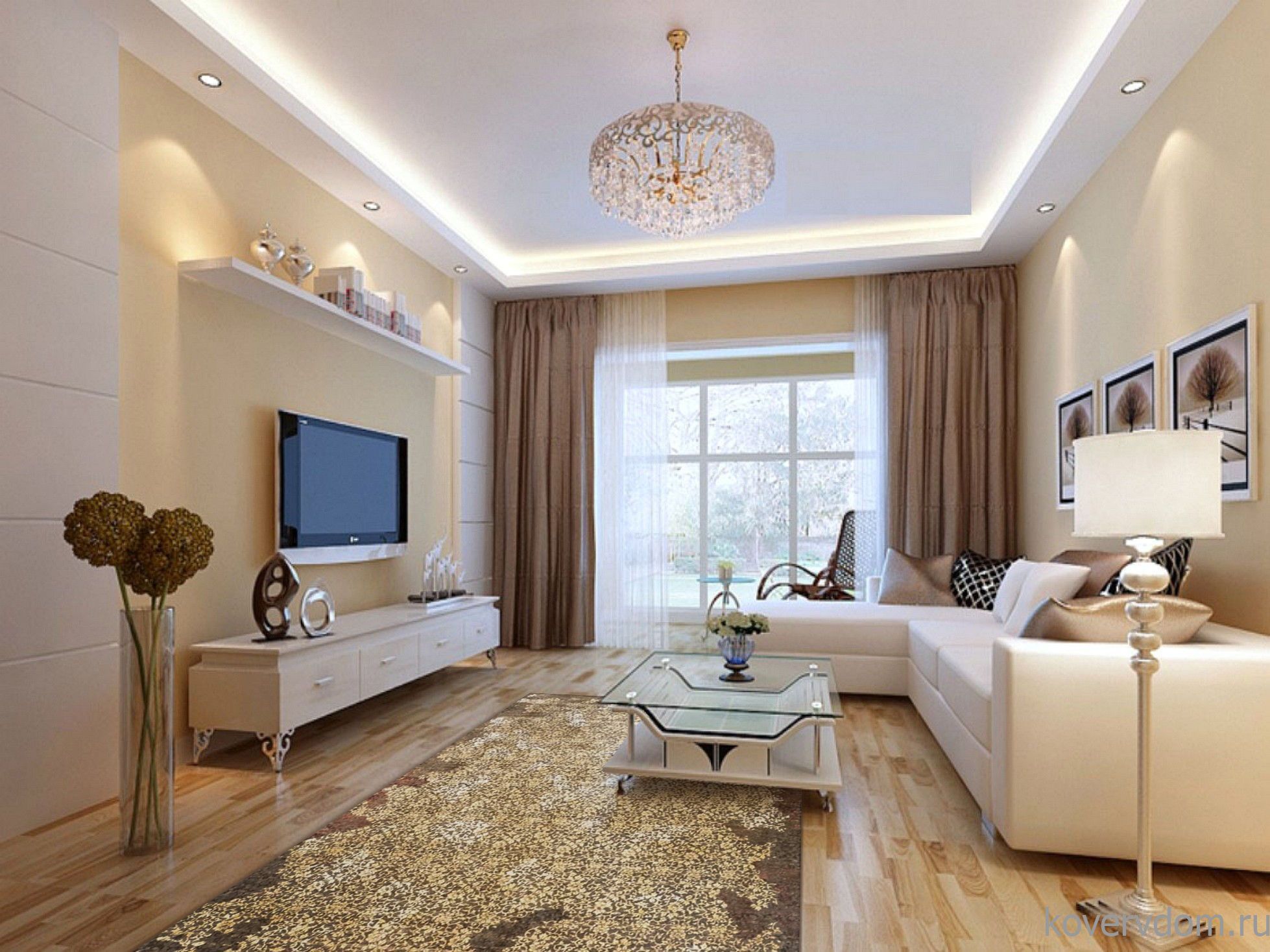 Ковер ручной работы из шелка и шерсти Silk-Wool Solitude Brown Ivory 