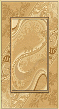 Ковер Турецкий кремовый с золотым рисунком OSCAR 1280 beige ОВАЛ и КРУГ