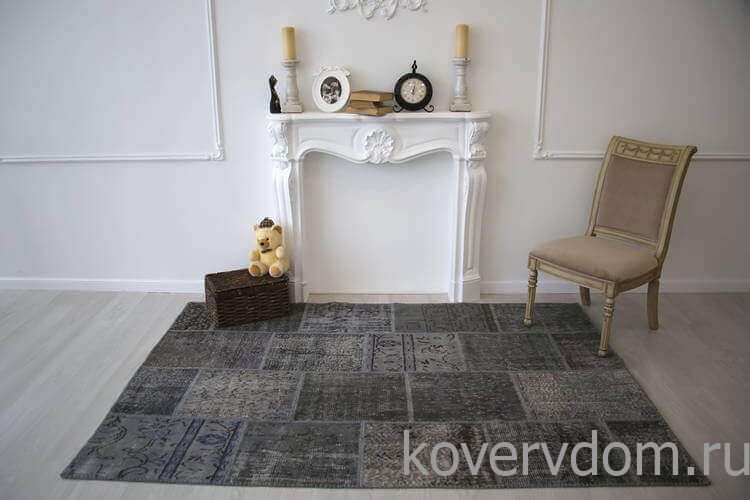 Винтажный ковер 100% шерсть пэчворк R-8105