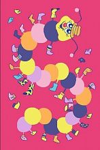 Разноцветный круглый ковер детский FUNKY TOP Iwo amaranth