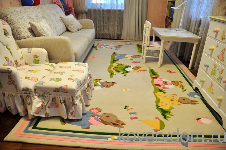 Детский ковер ручной работы Веселые Зверята