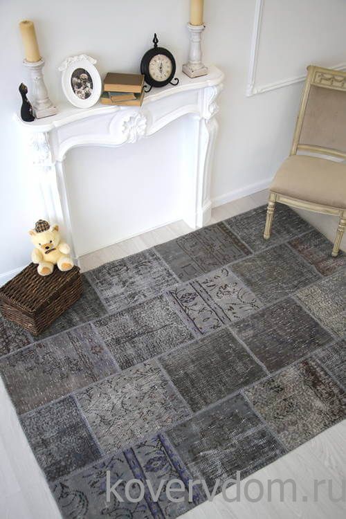 Винтажный ковер 100% шерсть пэчворк R-8105