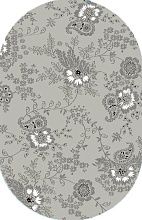 Ковер с цветами Графит 30760-55 ОВАЛ