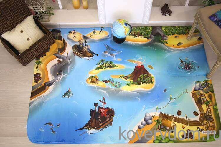 Детский развивающий 3D ковер Пираты Карибского Моря 86022 Детский развивающий 3D ковер Пираты Карибского Моря 86022