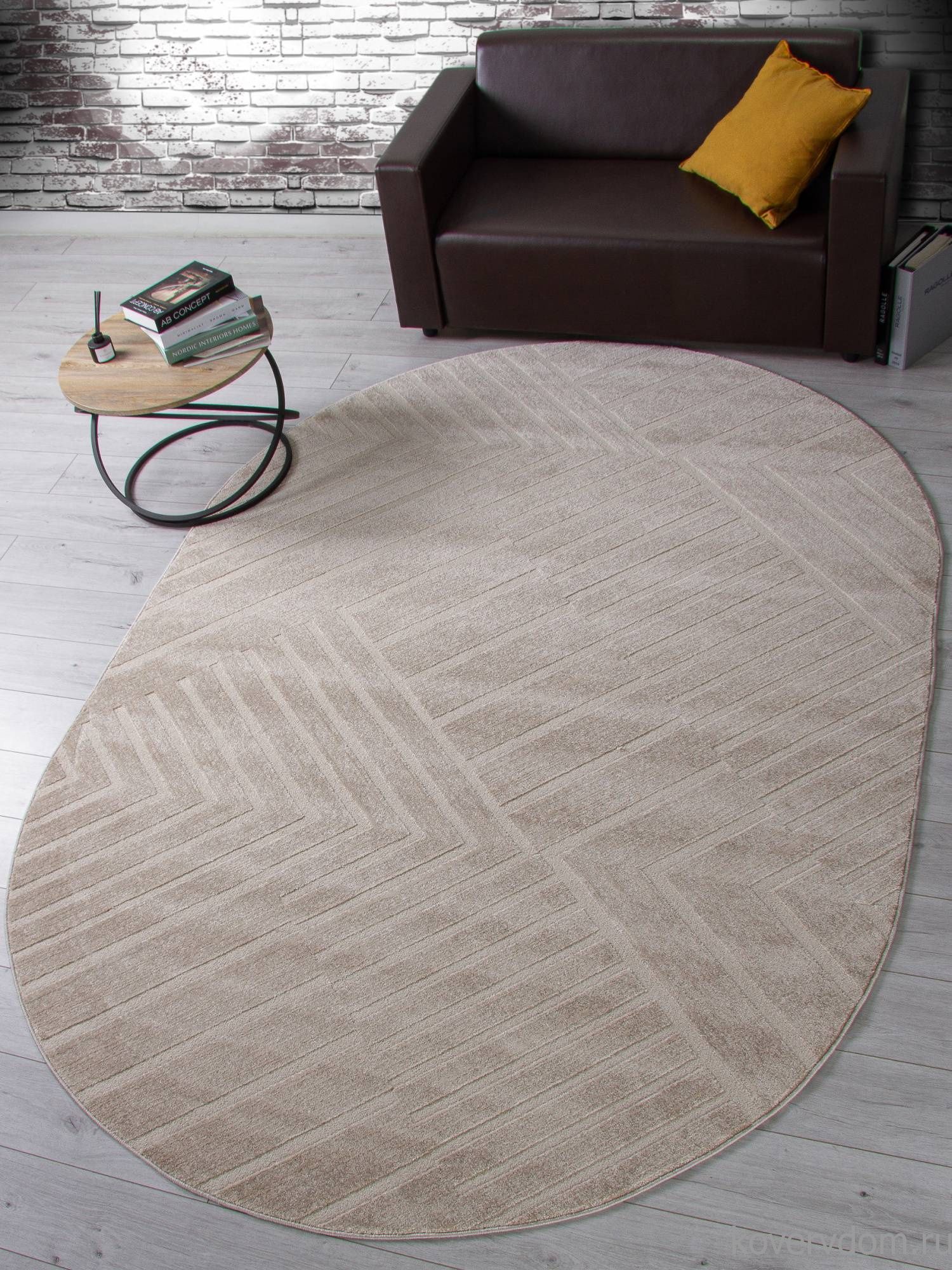 Ковер DIOS F438 LIGHT BEIGE Овал