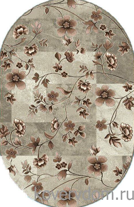 Ковер с ЦВЕТАМИ КАШЕМИР F-50202-37 ОВАЛ 