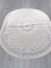 Круглый ковер EFSAN Q010A CREAM SHRINK / GREY FDY Овал