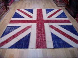 Ковер из Великобритании винтажный ручной работы Британский флаг Vintage Flag Patchwork 22229