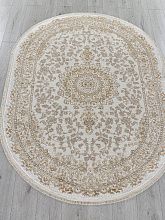Ковер бежевый MOSSO 27239A CREAM / GOLD Овал