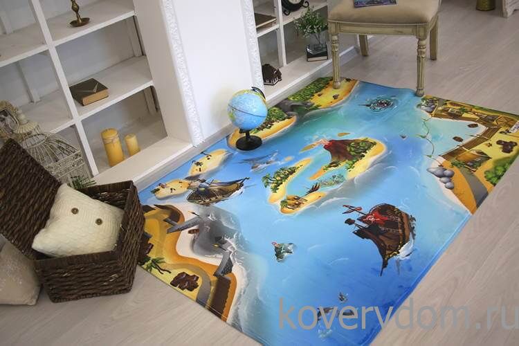 Детский развивающий 3D ковер Пираты Карибского Моря 86022 Детский развивающий 3D ковер Пираты Карибского Моря 86022