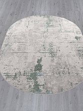 Ковер в гостиную зеленый LIMAN-A F169 CREAM-D.GREEN Овал
