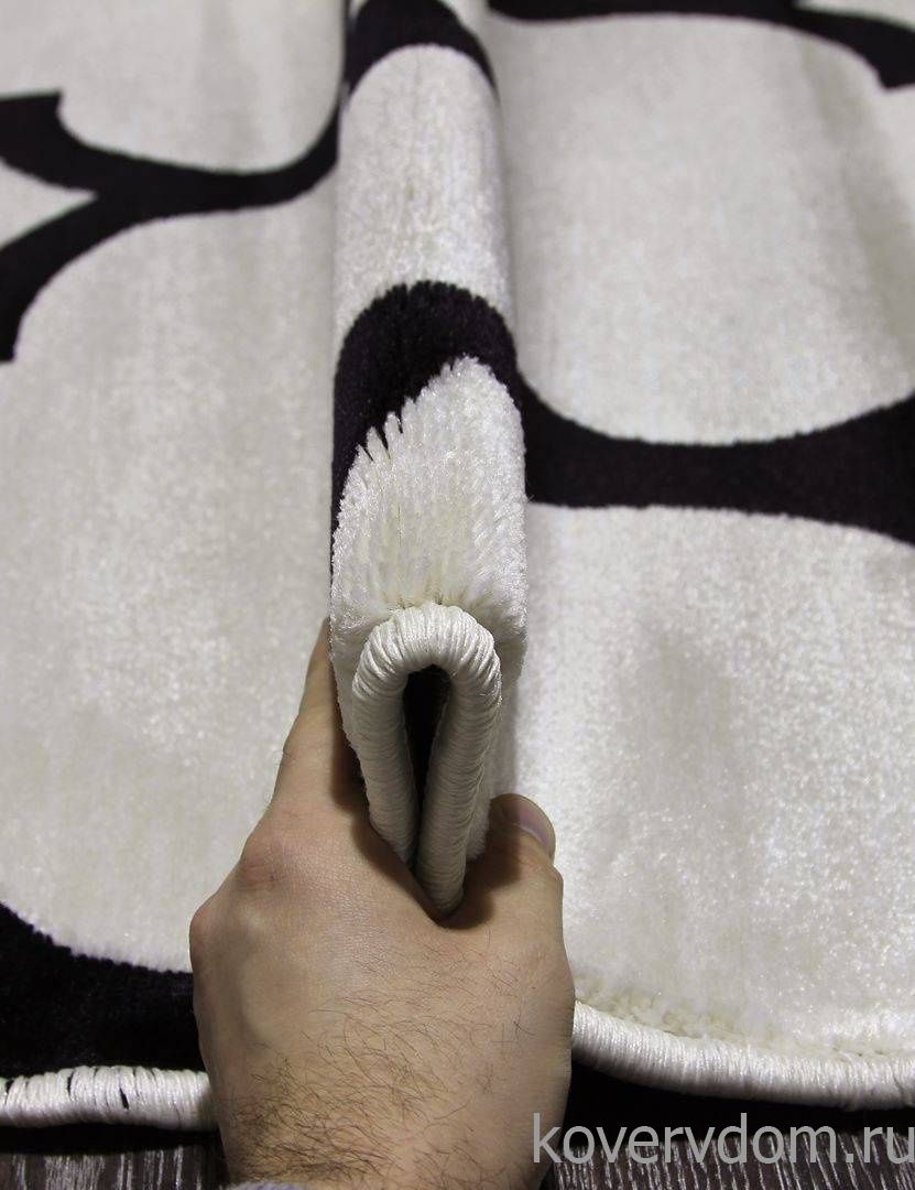 Ковер MEGA CARVING WK d422 CREAM-D.NAVY Овал