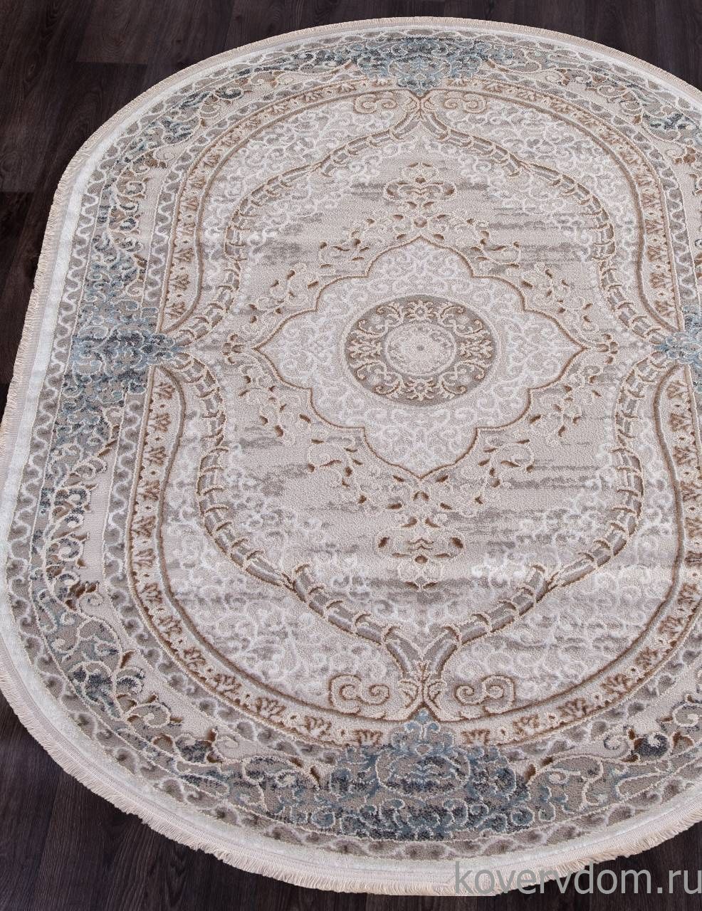 Ковер RODOS 7439A L.BLUE / CREAM Овал